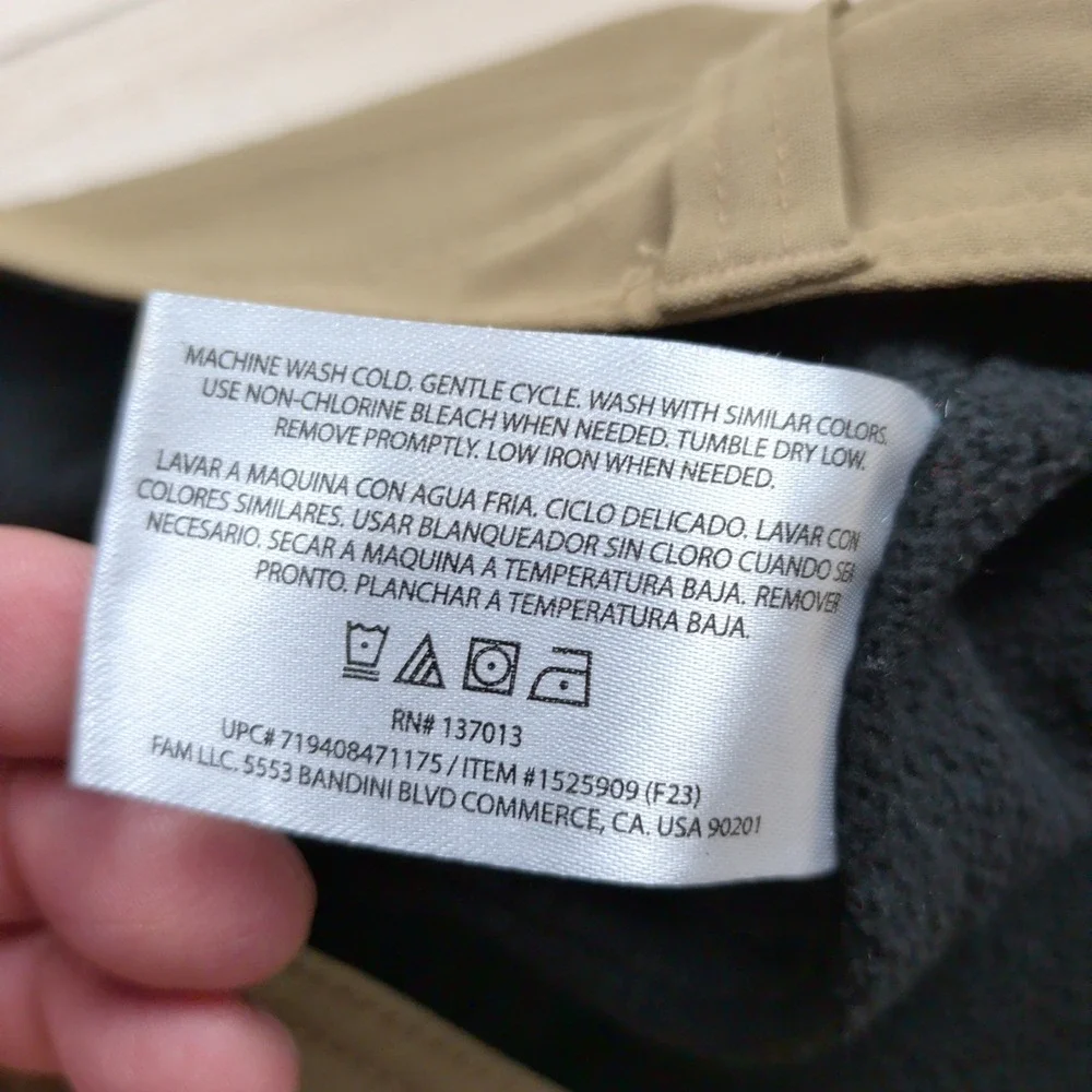 Orvis Fleece Lined Pants Mens 36x30 Tan Khaki Nylon Stretch Hiking Outdoor